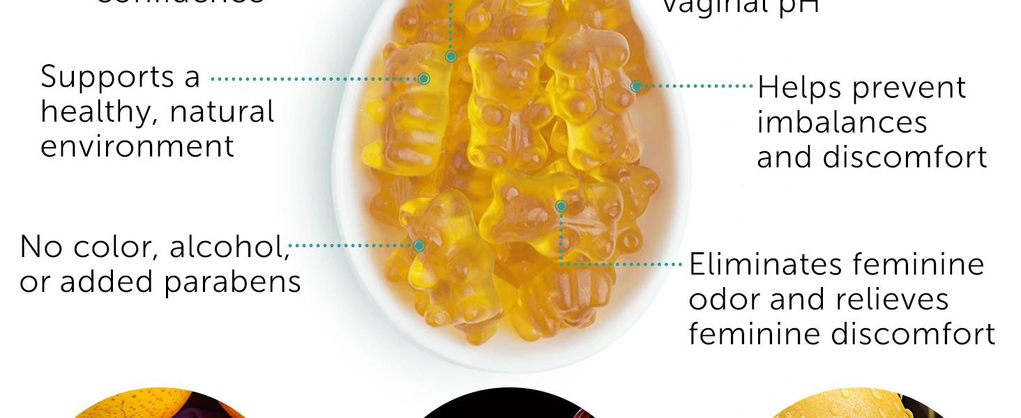 Vaginal Probiotics pH Balance Gummies For Women | Prebiotics and Probiotics for Women | Pineapple gummies for women for ph Balance and Vaginal Health | Vaginal Odor Control 60 Gummies