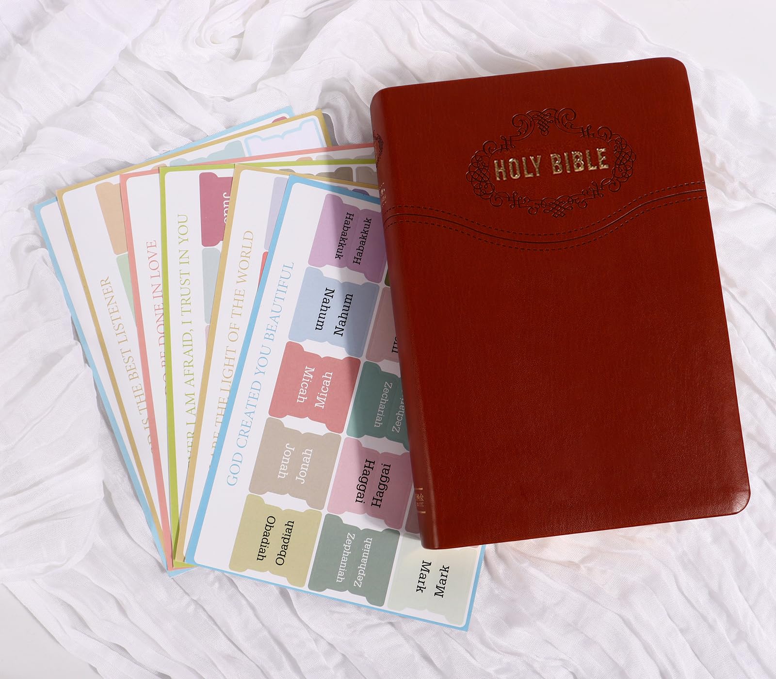 Bible Tabs for Bible Book Markers Pastel Paper Index Tabs for Men's Bible Study Journaling Supplies 66 Pre-labeled Tags 24 Blank Tags Ultra-thin Durable Material Strong Adjustable Adhesive Perfect Christian Gift for Youth Teens
