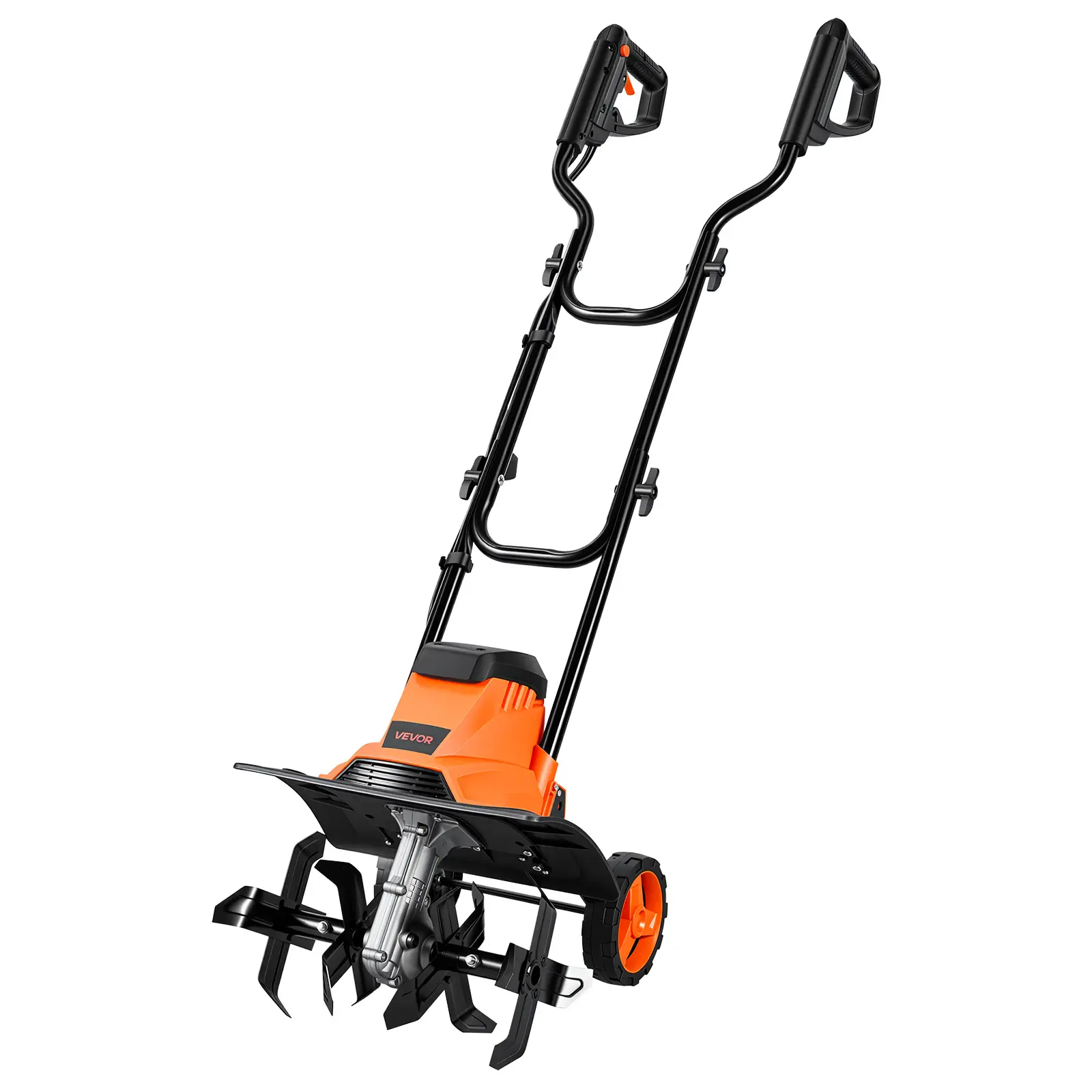 VEVOR Powerful Corded Electric Tiller, 14-Inch Tilling Width, 10-Amp Heavy-Duty Machine with Steel Tines, Foldable Handle for Flexible Operation, Boosts Efficiency, Avoids Cable Tangling for Farmers, Lawn Care, Avoid Cable Tangling