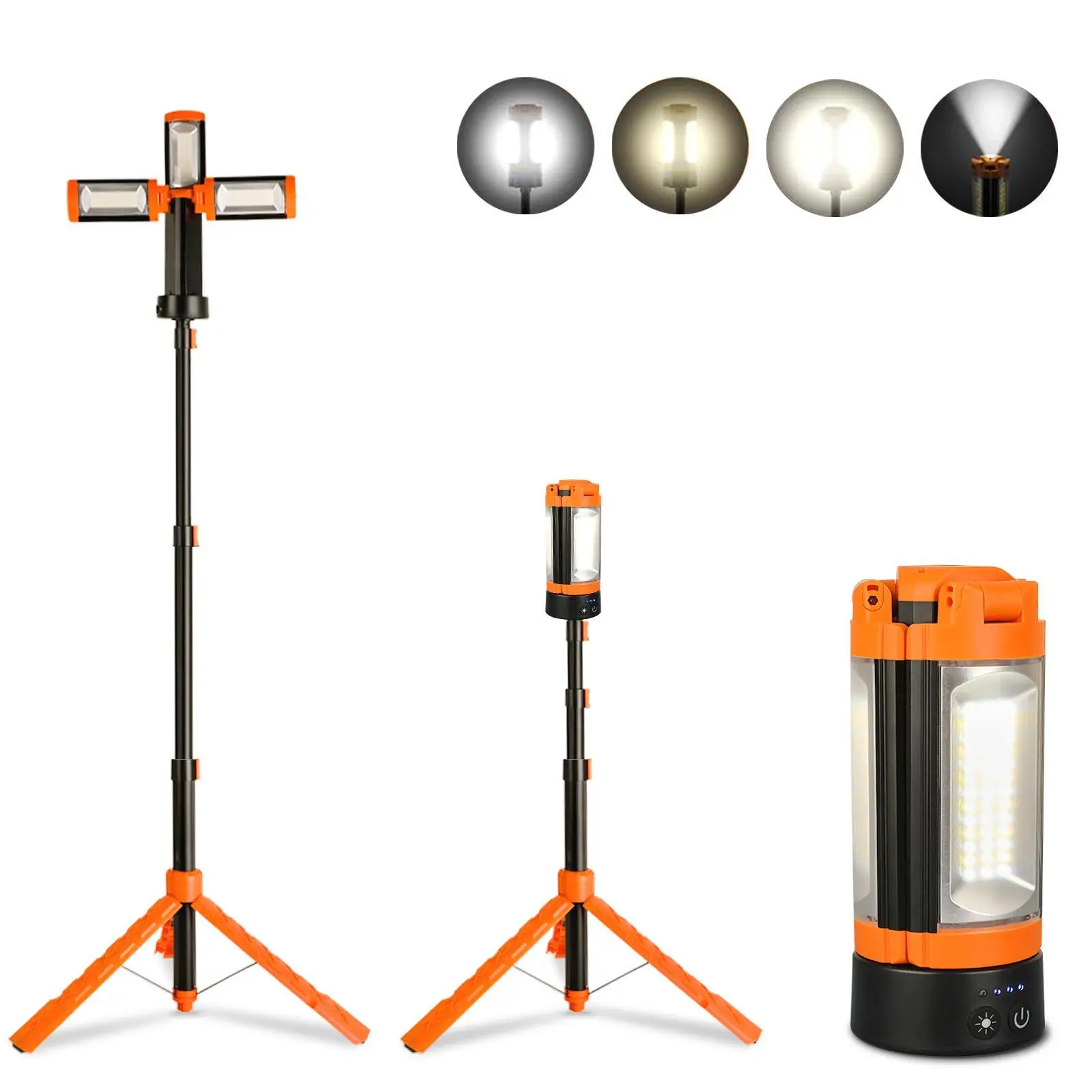 CuLiDing 10000mAh Rechargeable Camping Lantern with 73in Aluminum Alloy Detachable Tripod, Portable Cordless LED Work Light, 3 Color Modes, Stepless Dimmer, Adjustable Flashlight, Emergency LED Flashlight, Outdoor Portable Lighting Solutions, Lights