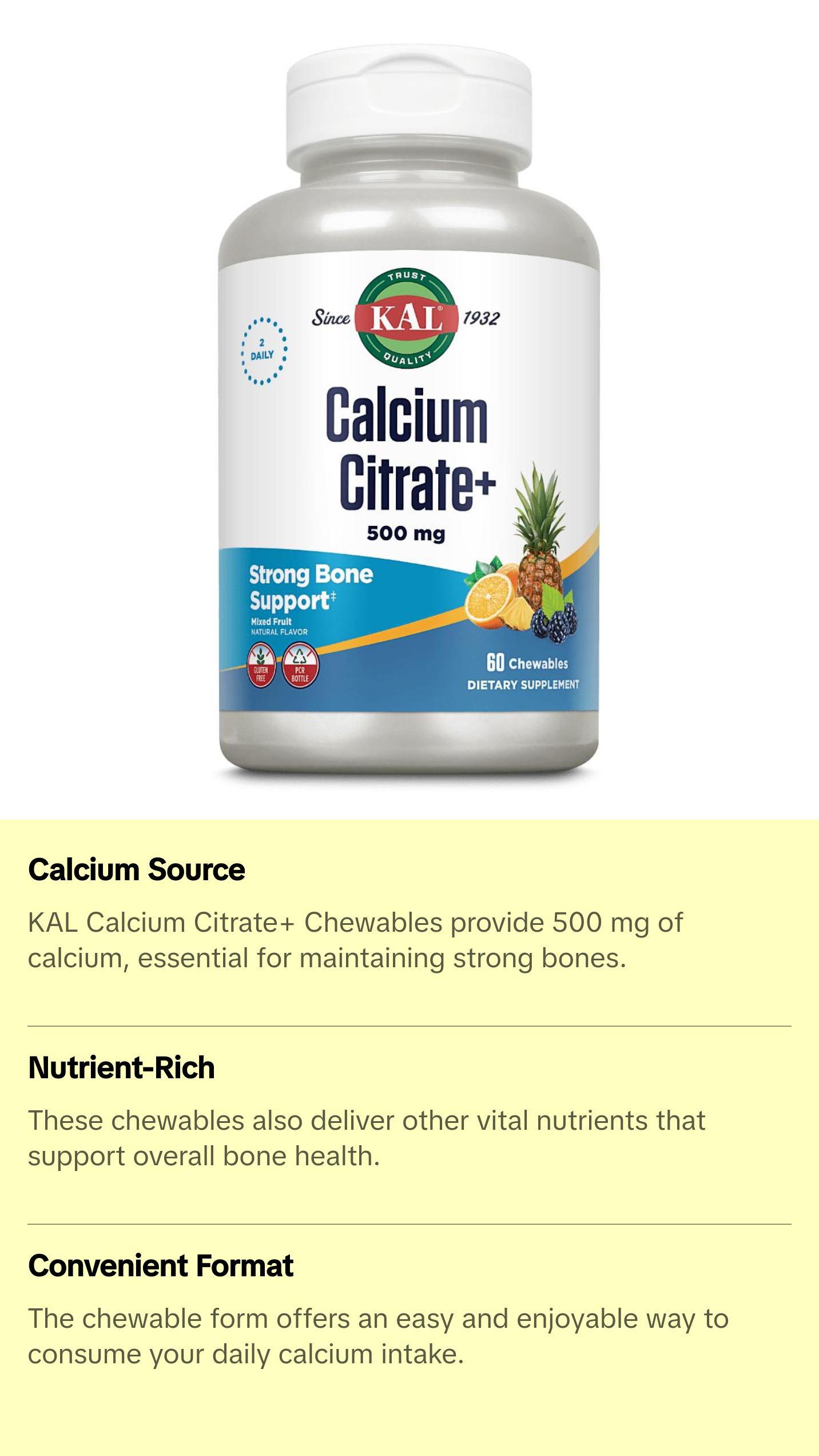 Calcium Citrate+ Chewables 500 mg