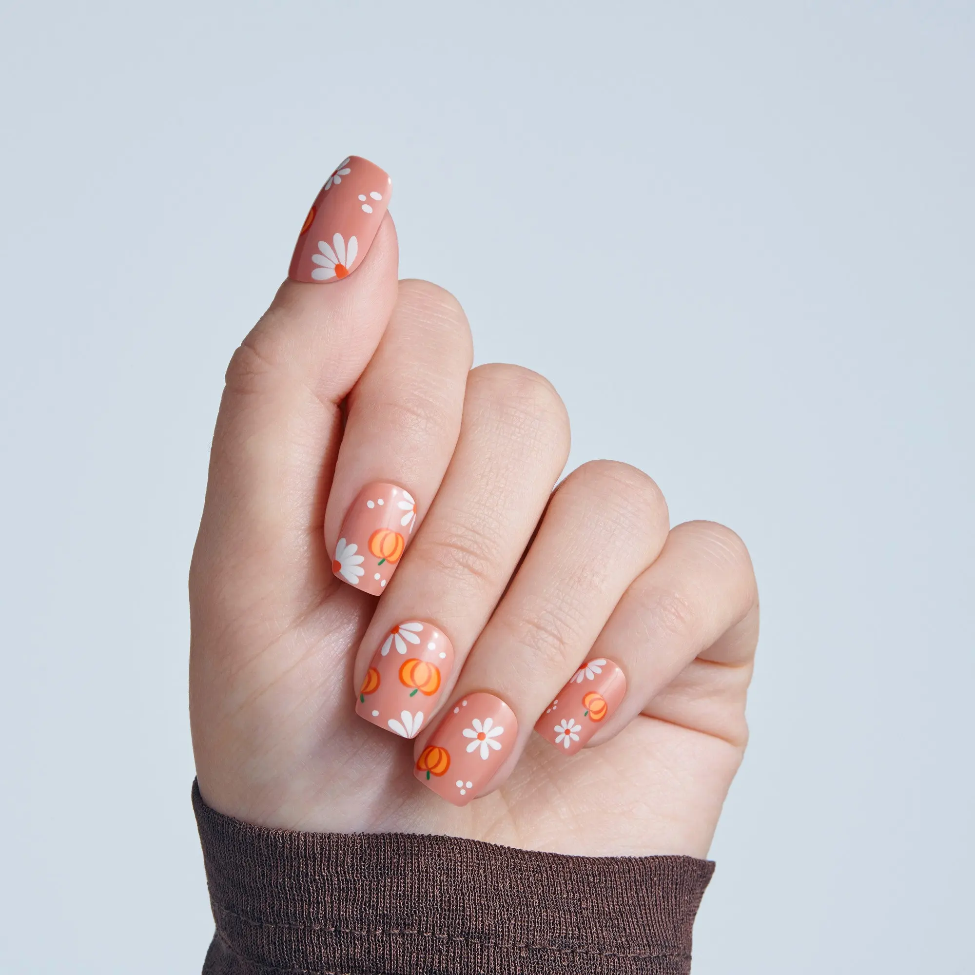 Kiss Haunt Halloween Press On Fake Glue Nails - Nailed By Night | Design, Orange, Short, Squoval, Glow In The Dark