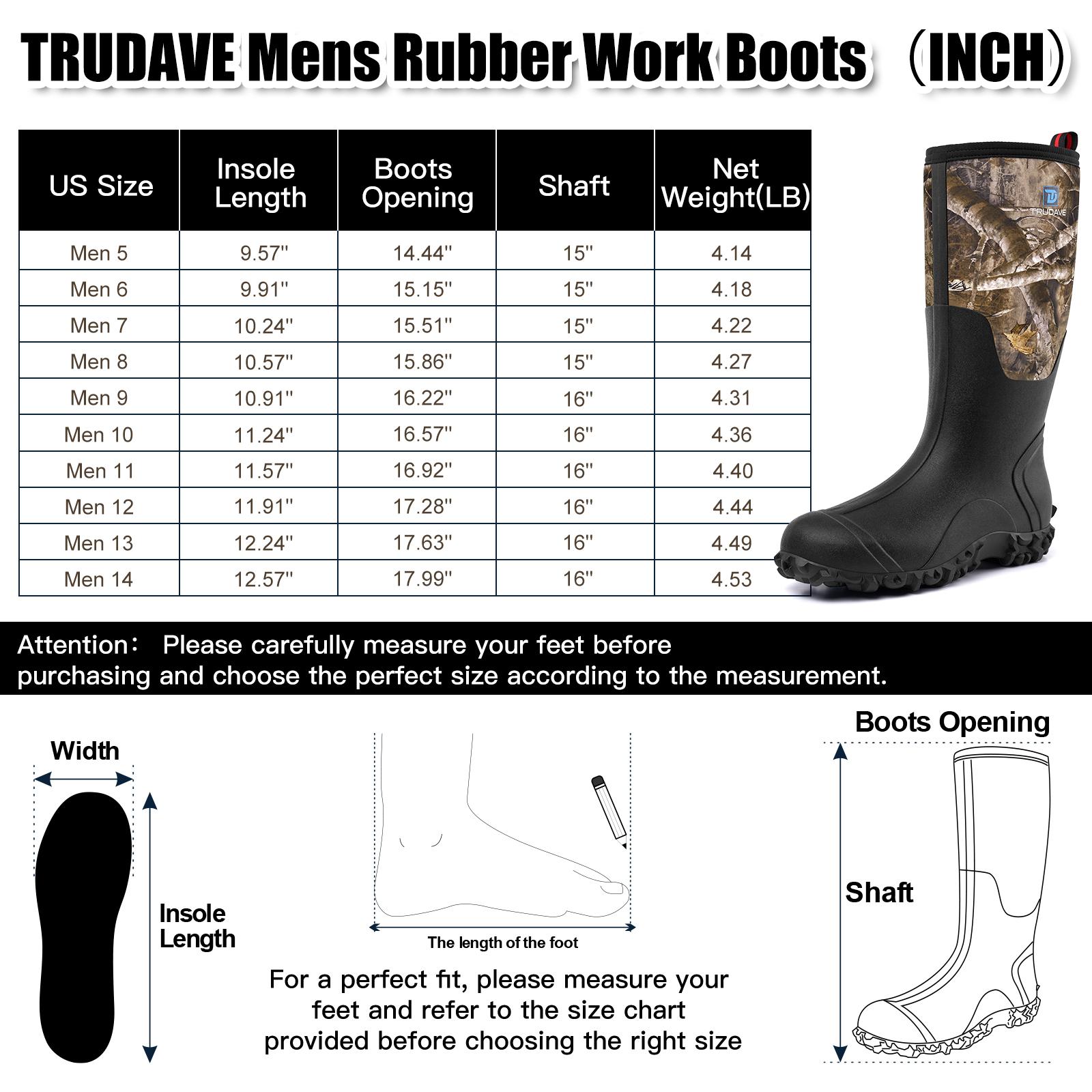 【No steel toe】Trudave Rubber Boots for Men Waterproof Rain Boots with Steel Shank Size 5-14 Anti-Slip Mud Boot Comfortable Industrial Shoe Kanati Work Footwear Outdoorfun Closed Camo Design 【No steel toe】Trudave Rubber Boots for Men Waterproof Rain Boots with Steel Shank Size 5-14 Anti-Slip Mud Boot Comfortable Industrial Shoe Kanati Work Footwear Outdoorfun Closed Camo Design