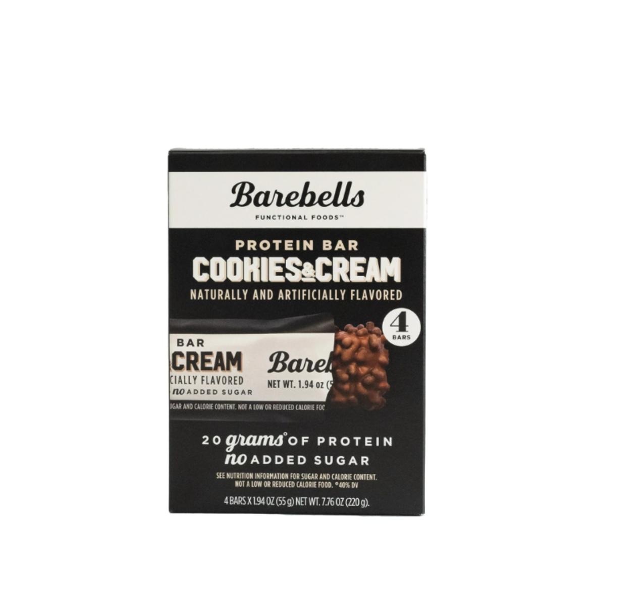 Barebells Protein Bars Cookies & Cream - 4 Count, 1.9oz Bars - Protein Snacks with 20g of High Protein