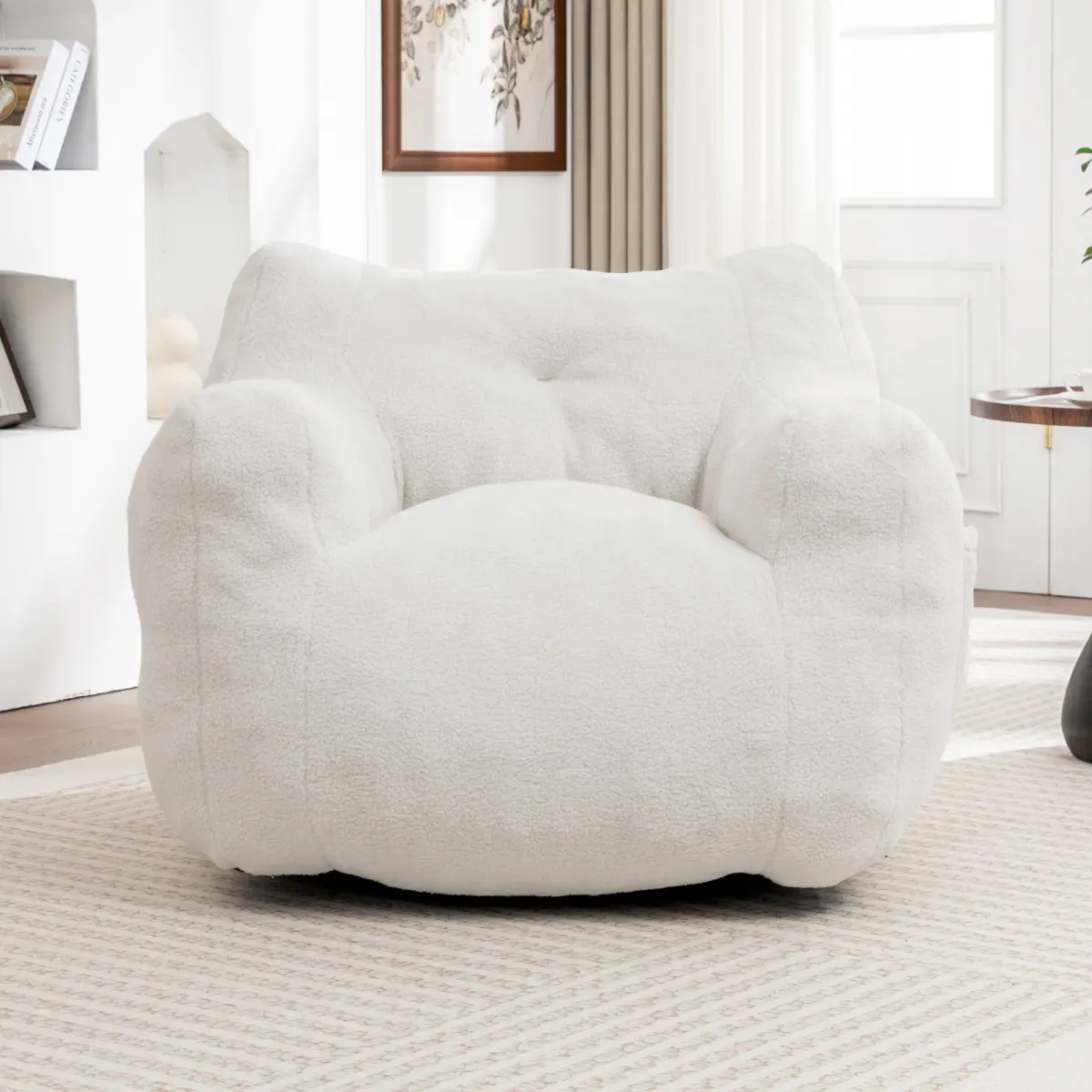 Giant Armrest Bean Bag Chair - High-Density Foam Filling Lazy Sofa for Adults, 37"x35"x31.1" Indoor Room Furniture for Living Room, Reading Nook