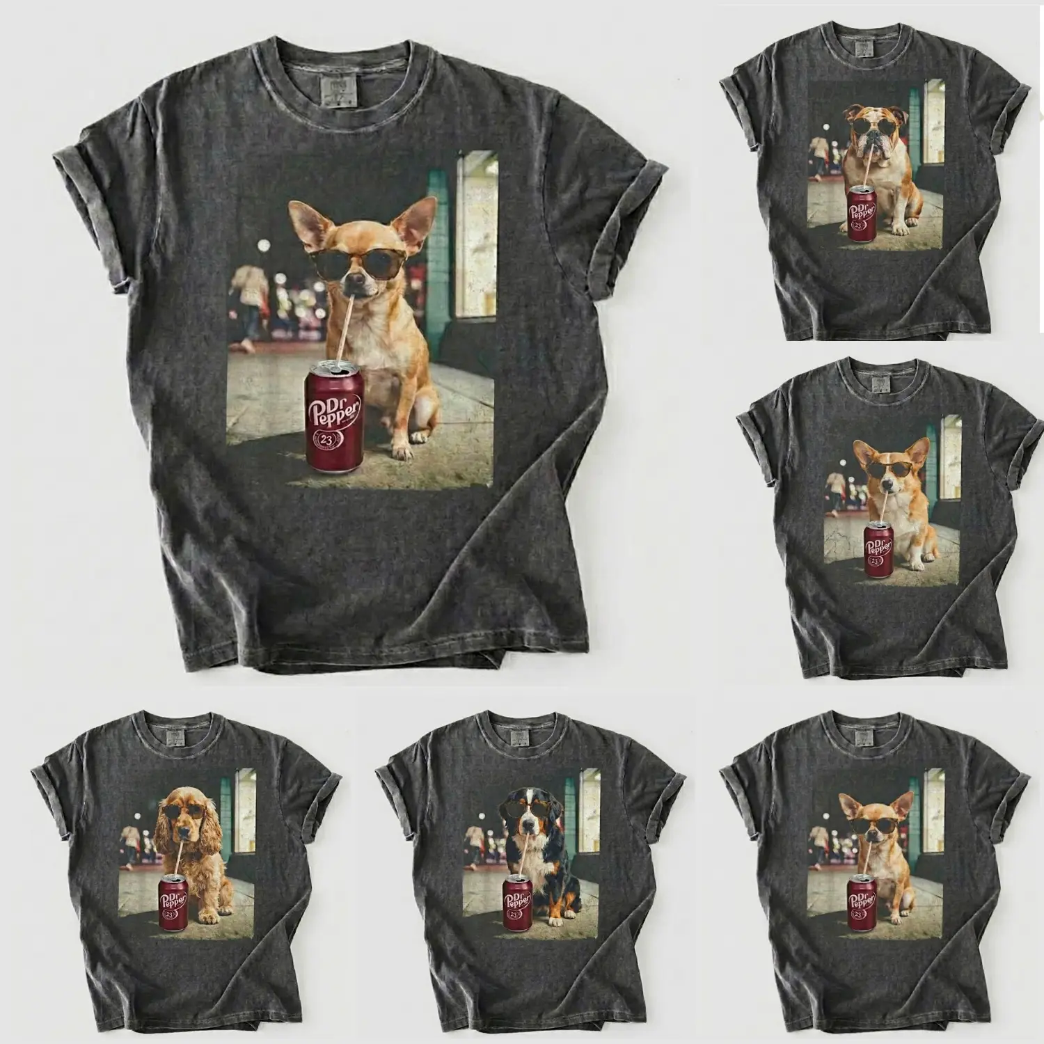 30+ Dog Breeds Comfort Colors Shirt, Funny Dog Dr Pepper Lover Graphic Tee, Retro Vintage Wash Custom Dog Breed Shirt