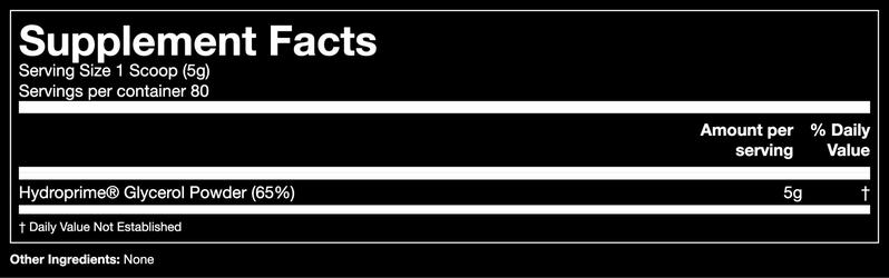 Gorilla Mind Hydroprime Glycerol Powder - Hydrating Pre Workout Formula  400g (Unflavored)