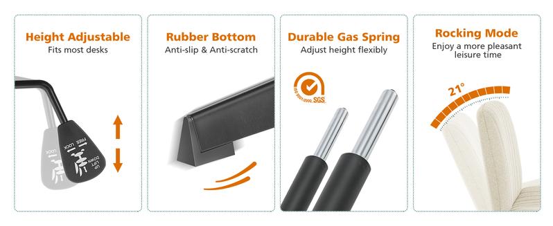 【Deal】Sweefurniture Criss Cross Chair -Armless Wide Adjustable Swivel Padded Home Office Desk Chair No Wheels