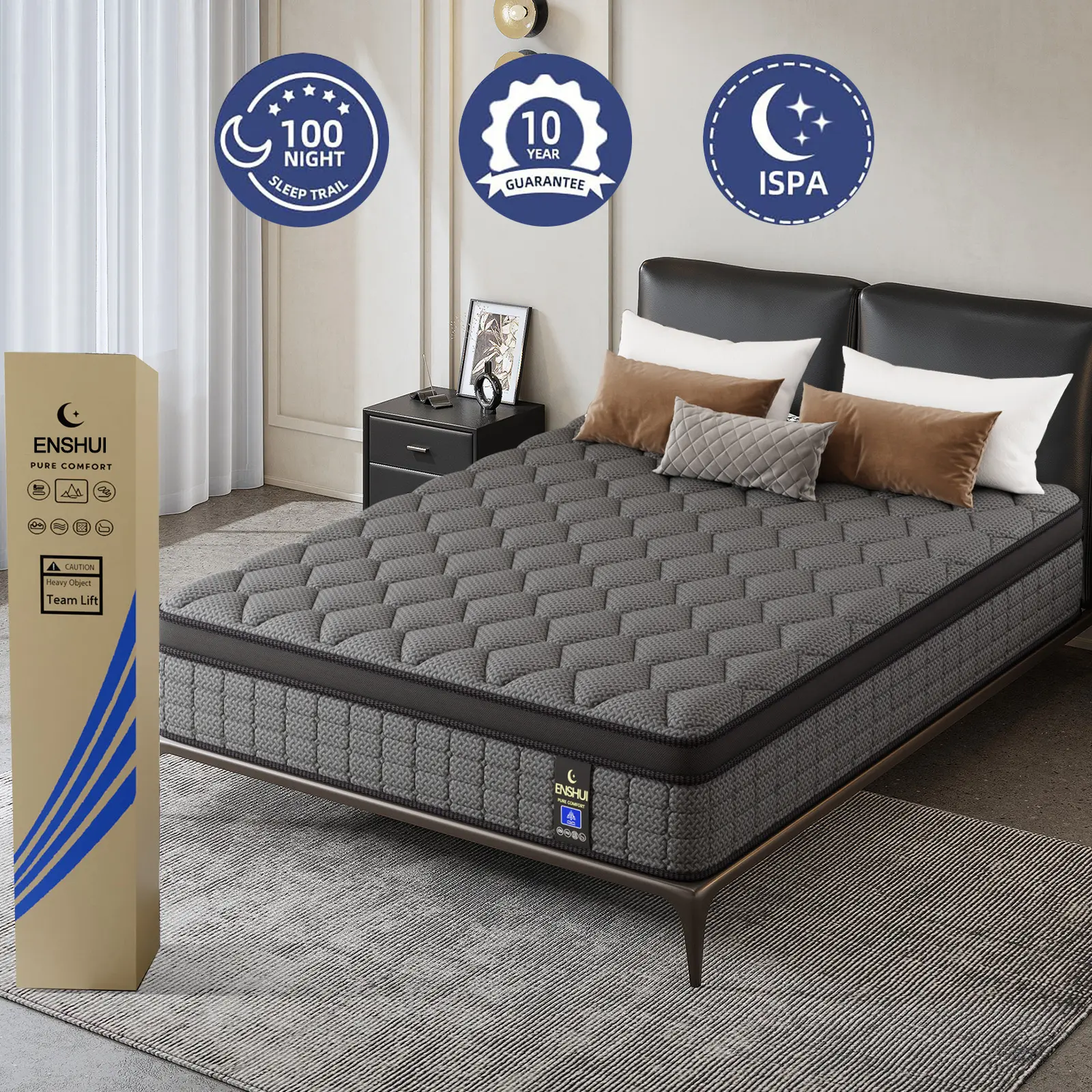 【Summervibes】12/14 inch  Mattress  Hybrid Memory Foam Bed in a Box | Queen, Full Size Mattress for All Sleepers | Breathable, Pressure Relief, Motion Isolation | #mattress #bedinabox #sleep #mattressinabox #coolingmattress #queenbed #dormlife#bedroomdecor