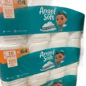 Angel Soft Toilet Paper 16 Mega Rolls - Soft & Strong 2-Ply Septic Safe Bathroom Tissue 320 Sheets Per Roll