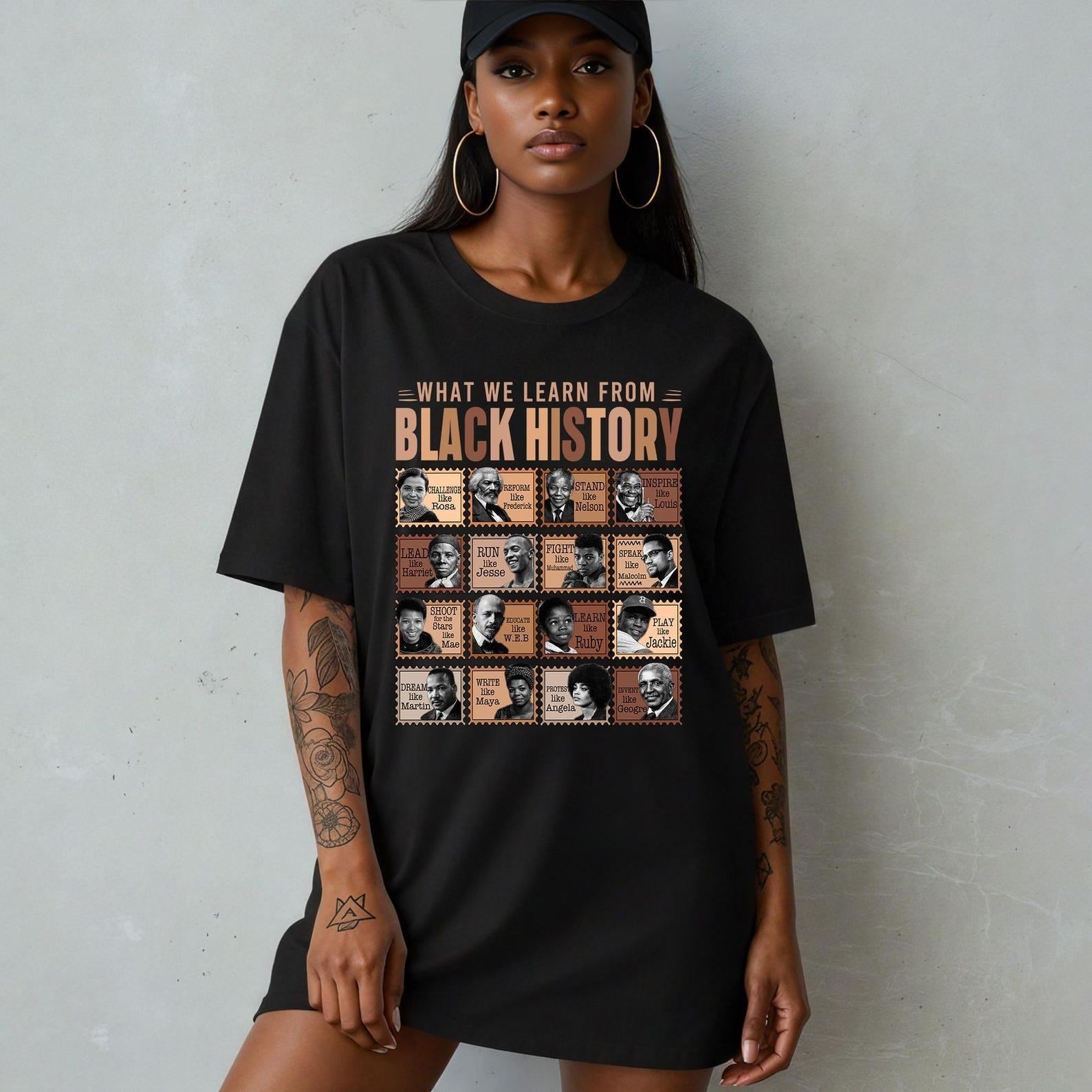 What We Learn From Black History T-Shirt, Afro Black History Sweatshirt, Black Lives Matter Shirt, Black History Month Gifts for Men and Women, Crewneck Menswear Womenswear