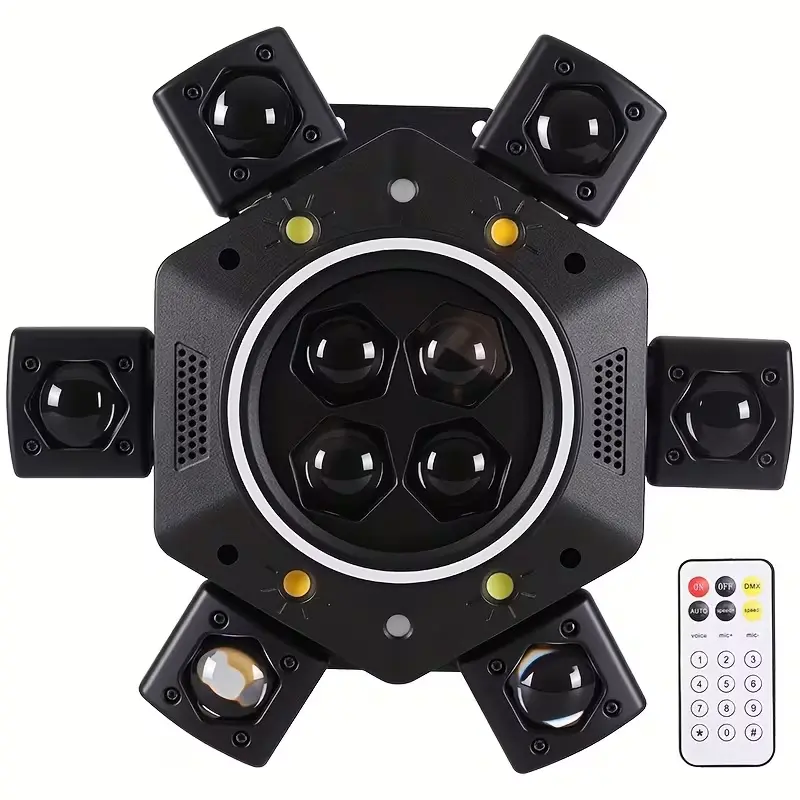 XDV 150W 6-Arm Moving Head DJ Stage Light - RGBW, DMX-512, Sound Active, Color Changing Club Lights with Lasers - Ideal for Halloween, Glow, Watch Parties, Watch Party