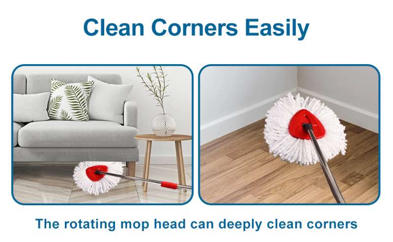 4 Pack Mop Heads Replacements, Compatible with 0 Cedar Easywring 1-Tank System Easy Wrin Spin MopsTriangle Swivel Microfiber Mops, Washable & Easy to Replace