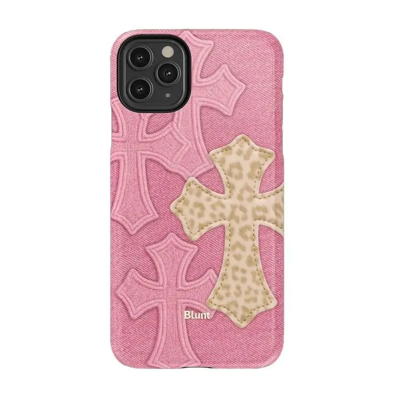 Pink Cheetah Cross iPhone Case Impact-Resistant Cases Phone Case iPhone 17 16 15 14 12 11