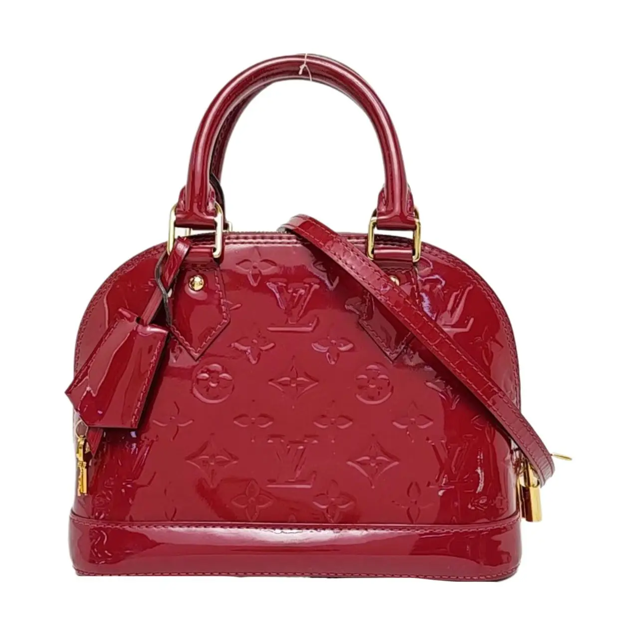 Pre-owned Louis Vuitton Patent Leather Shoulder bags Monogram Vernis Alma BB z 1853