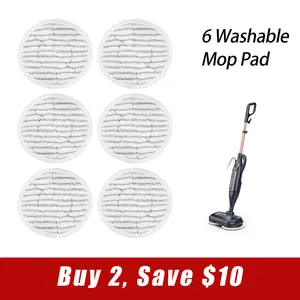 Washable mop pads, suitable for VM6 steam mop, 6-piece refill cleaning mop pads, mop accessories