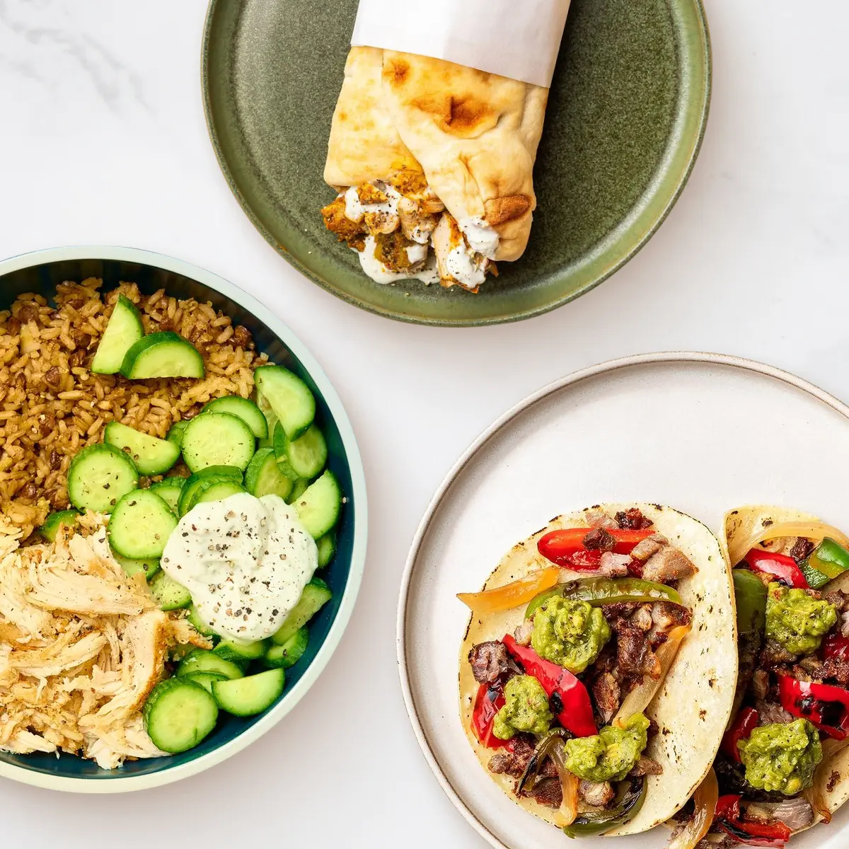 Hungryroot High Protein Recipe Bundle | 3 Recipes | Carnitas Tacos, Garlic Chicken Naan & More | 6 Servings