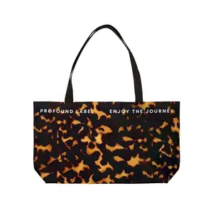 TORTOISE SHELL HOLDALL - 24" x 13" | Lightweight Reusable Tote Bag with Flat Bottom - Large Portable Handbag for Travel, Shopping, Packing & Daily Use - Perfect Gift For Women