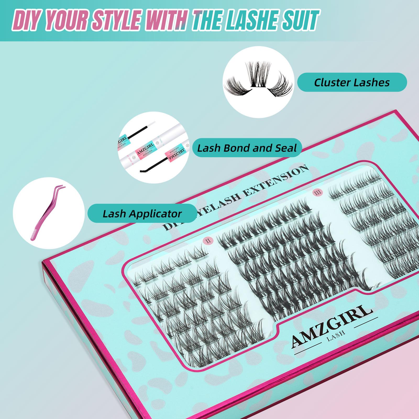 AMZGIRL LASH 84PCS Diy Lash Extension Kit Prism Eyelashes Makeup Cosmetic