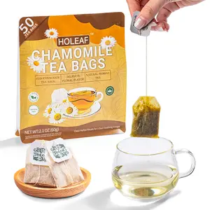 HOLEAF Chamomile Tea Bags 50 Count Individually Wrapped Caffeine-Free Bedtime Tea for Stress Relief & Restful Sleep Natural Relaxation