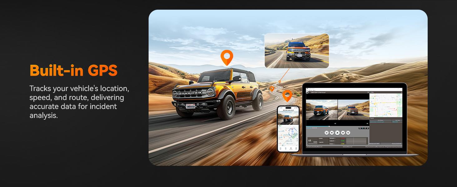 WOLFBOX G850 4K UHD Rearview Mirror Backup Camera Dash Cam with GPS 64GB Card Loop Recording Privacy FathersDayGift Protection 24 Hours Recording 5.8GHz WiFi Connectivity Intelligent Voice Control WDR Super Night Vision TikTokShopHolidayHaul