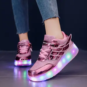 2026 New Exquisite Girls' Shoes, Children's and Teenagers' Roller Shoes, LED Light-Up Fashionable Sports Shoes, Two-Wheel Roller Skates, Outdoor Sports Roller Skates, Boys' and Girls' Birthday Gifts, Holiday Gifts, Halloween and Christmas 586