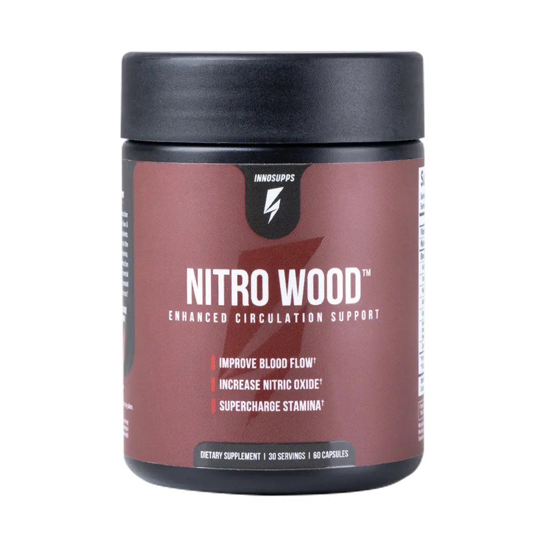 Inno Supps Nitro Wood - Workout Supplement with Beetroot Nitrate, Bioactive Nitrates, Energy & Focus Vitamins, Enhanced Circulation Support, Gym Use, Daily Supplemental Nutrition Support