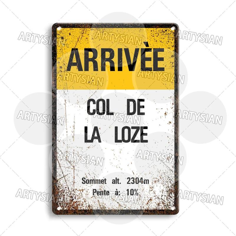 Support customization based on provided images Tour de France Cycling Metal Sign Landmark Plaque ALPE d'HUEZ Col D'Aubisque Col du Granon Peyresourde d'IZOARD l'ISERAN BONETTE