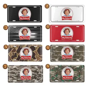 Big Deborah Camo License Plate, 12 x 6 Aluminum Vanity Tag for US Vehicles, best gift, Old School Bottomland Camo Duck Camo Woodland Camo Vanity Plate