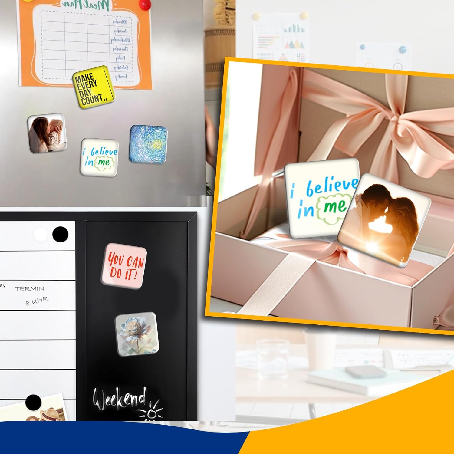 Personalized acrylic photo magnets as creative gifts