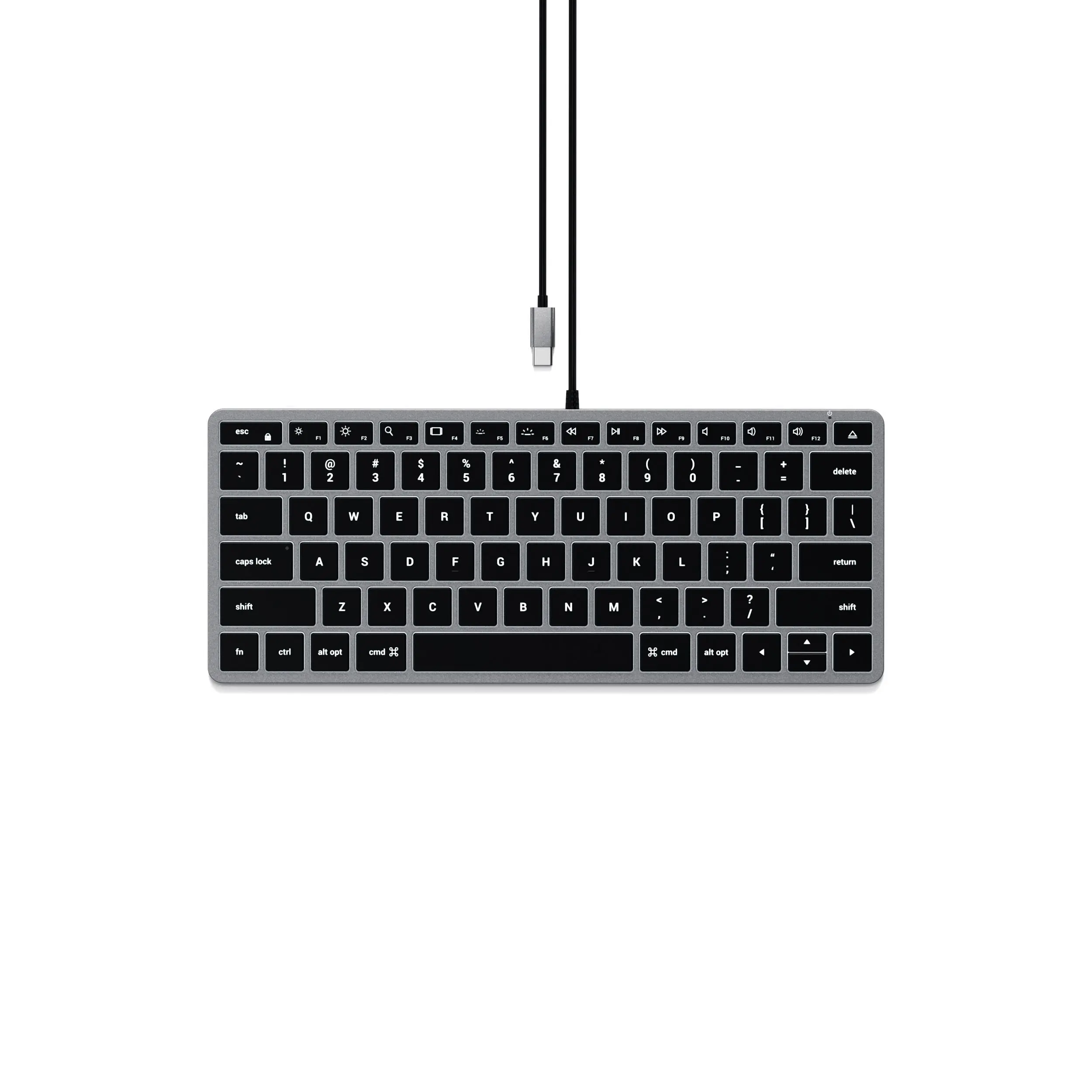 Satechi Slim W1 Wired Backlit Keyboard, Illuminated Keys & USB C Connection, for MacBook Air/Pro/Neo, iPad Air/Pro, iPad mini, Mac mini, iMac and More