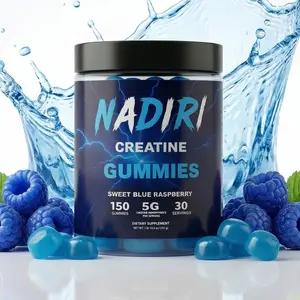 NADIRI Creatine Gummies Sweet Blue Raspberry 150 Gummies 5g Monohydrate per Serving for Muscle Growth Strength & Performance Convenient Delicious Supplement