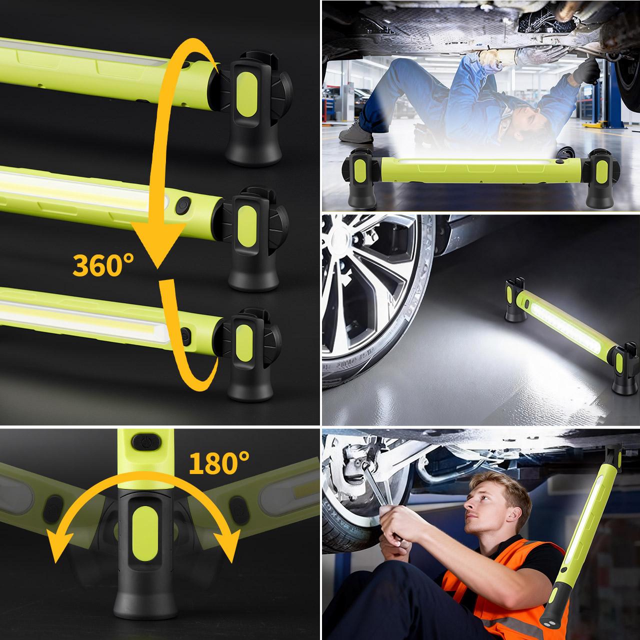 BougeRV Under Hood Work Light Bar, 3000LM LED Magnetic Light Bar with Hooks, 5200mAh Cordless Rechargeable Hood Light, Single Pack, Ideal for Mechanic, Car Repair & Garage Use