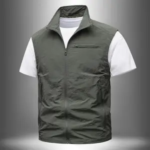 Men’s Summer Lightweight Outdoor Vest/Gilet – Casual, Breathable, Quick-Dry Fishing Workwear Jacket