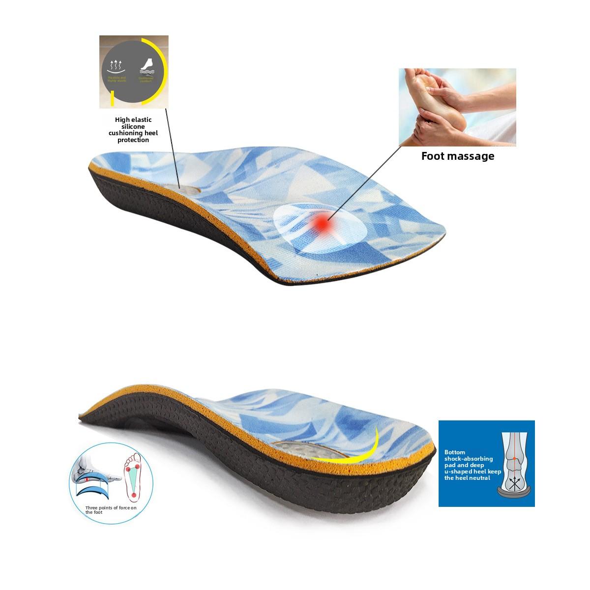 Unisex Flat Foot Orthotic Half Insoles |       Corrects Pigeon Toe/Out-Toe, X/O Leg Deformities