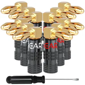 6 Pairs Right Angle Pin Type Speaker Banana Plugs