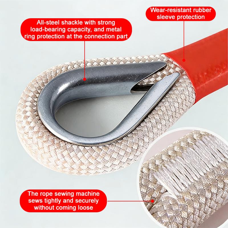 Kinetic Recovery Tow Rope, 40000 Lbs (16.5ft with  Shackle) Extreme Duty 35% Elasticity Energy Offroad Snatch Strap, Vehicle Recovery Kit for Jeep Car Truck ATV UTV SUV