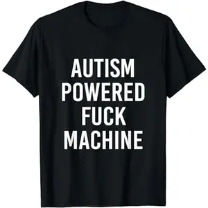 Cotton Cropped Funny Quote T Shirt, Autism Power F Machine, Adult Humor Graphic T Shirt, Unisex Funny Statement Shirt, Casual Fashion, Comfortable Cotton Material, Perfect Gift For Autism Awareness, Everyday Wear, Unisex Fashion T Shirt.