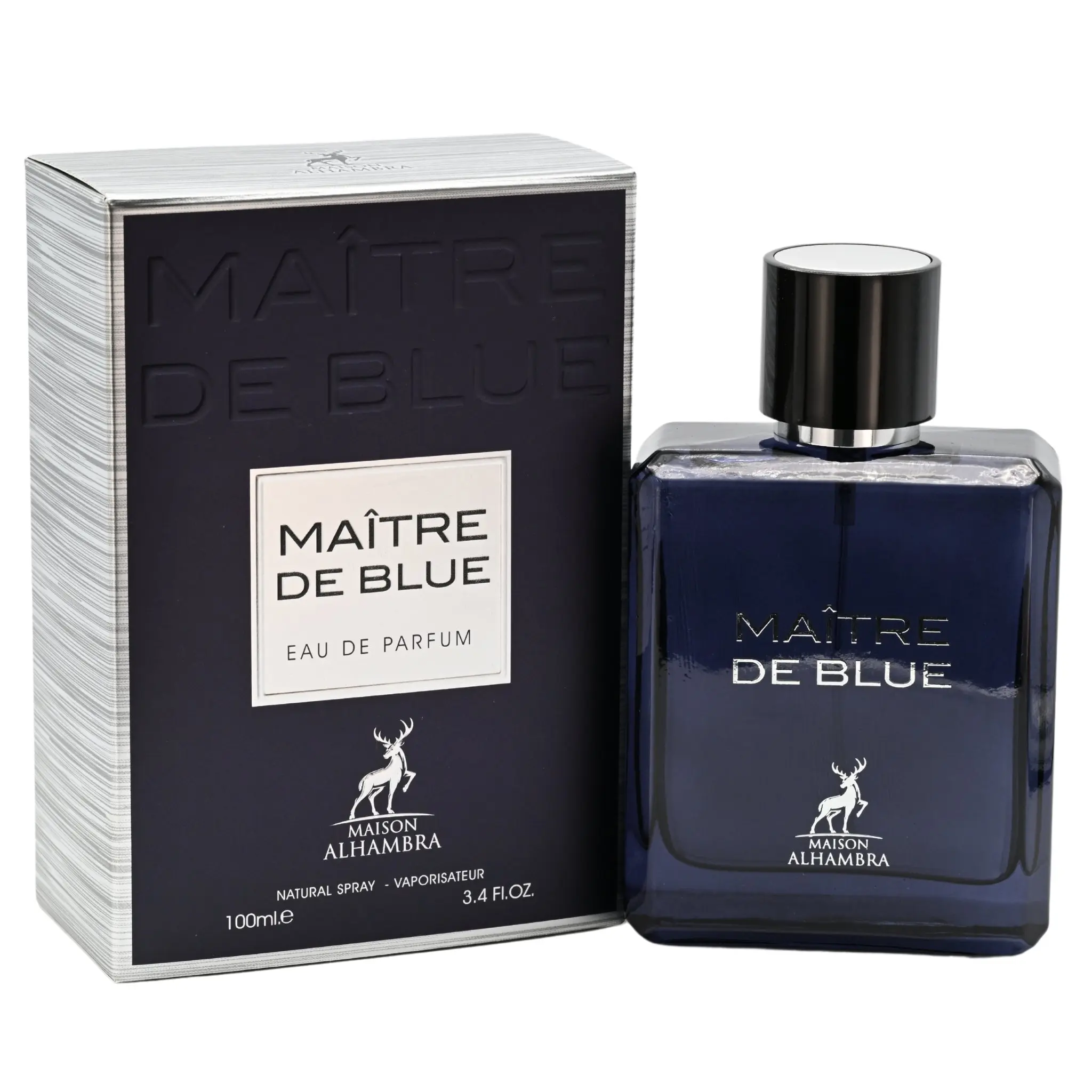 Maitre De Blue Men's Cologne, 3.4 fl oz EDP, an Aromatic Blue Spray Fragrance with Citrus, Woody & Amber Notes, Aromatic Citrusy Fragrance, Blue Spray Cologne