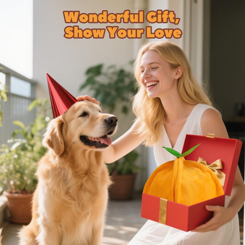 Pawaboo Hide and Seek Plush Dog Toys, Orange Puppy Squeaky Toy Interactive Puzzle Dog Toys with Crinkle Papers, Sniffing Enrichment Toys for Small and Medium Dogs, IQ Training Pet Toy for Boredom