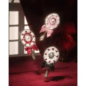 Little Angel Series Hand Holding Mirror 3 Types Exquisite Relief Makeup Tools