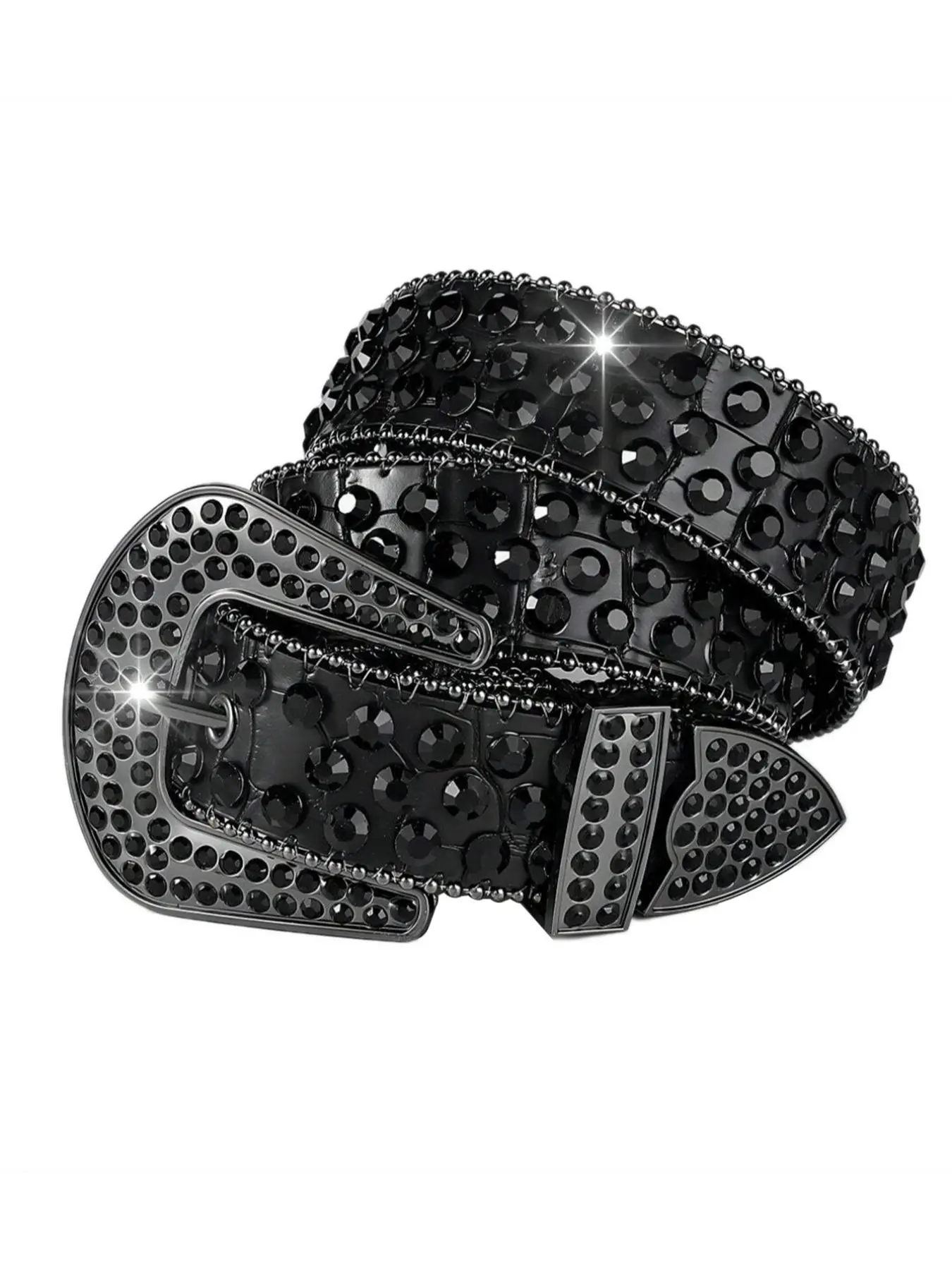 Rhinestone Buckle Punk Belt for Women and Men, Trendy Versatile Waist Belt, Exquisite Belt, Rhinestone Studded Belt, Rhinestone Decorated Belt, Great Birthday Gift for Your Girlfriend