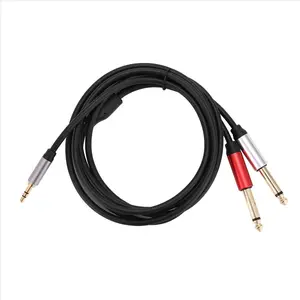3.5mm to Dual 6.5mm Adapter Jack Audio Cable 3.5 to 6.5 AUX Cord 3.5 Jack Splitter for Guitar Mixer Amplifier