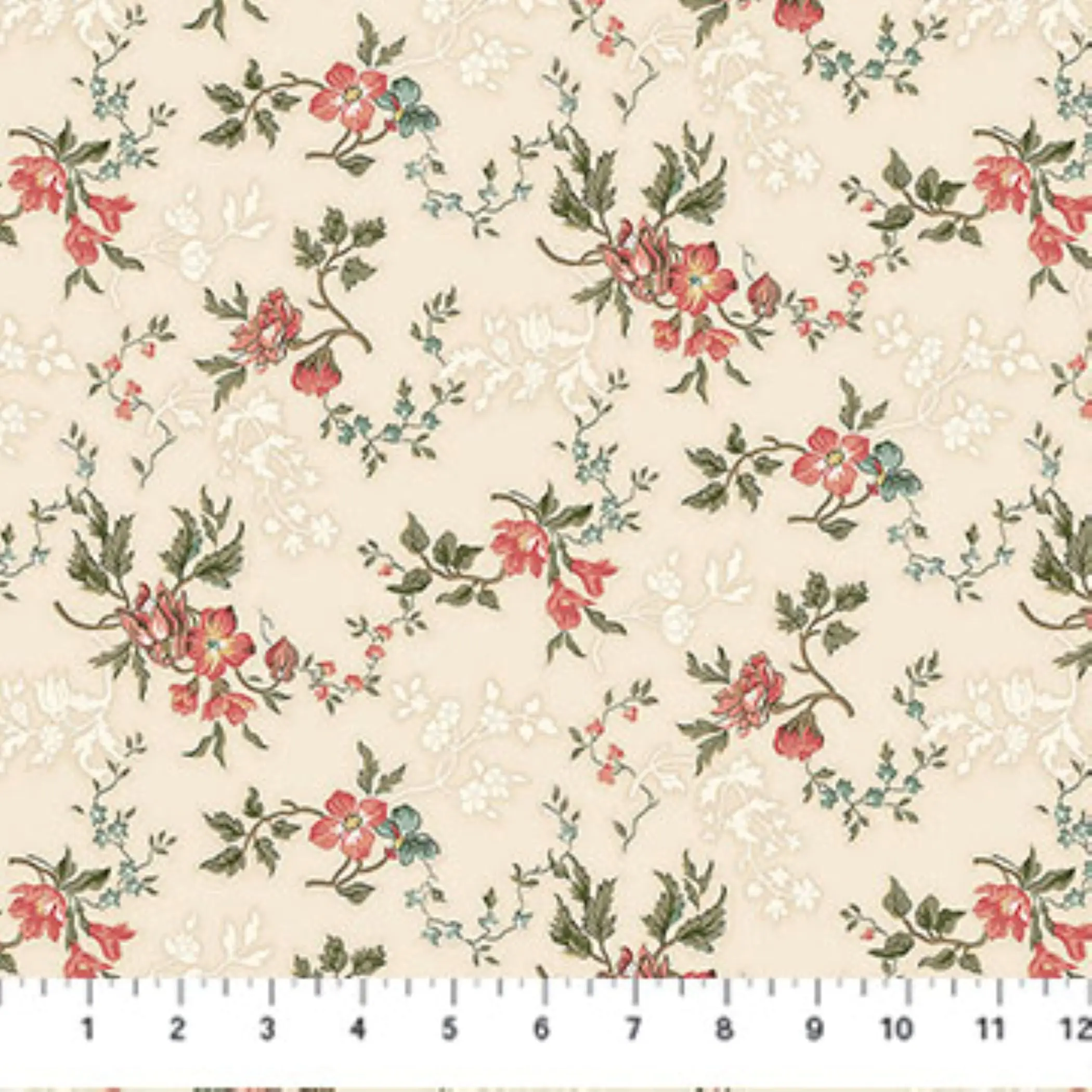 Small Floral Cotton Fabric by Northcott – Vintage Floral, Manor Antiques Collection, Yardage