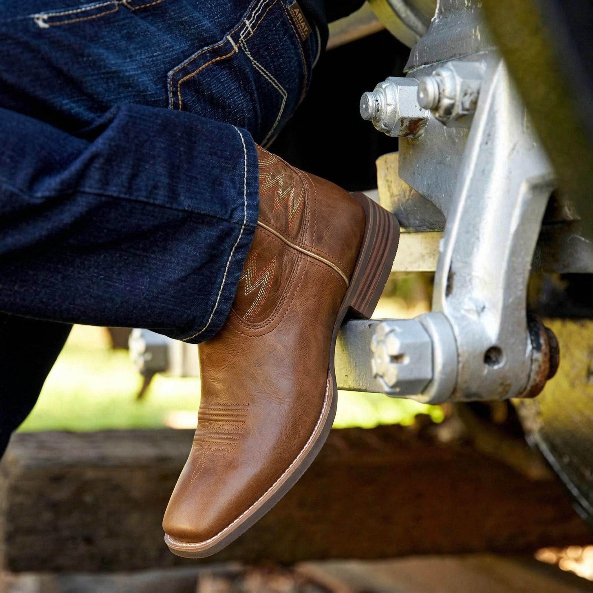 【Genuine Leather】Palitutu Hand Painted Western Cowboy Boots, Full Grain Cowhide Upper & Shaft, 4-Layer Composite Sole boot,Sport Outdoor Western Boot(PLT103614) summerwins