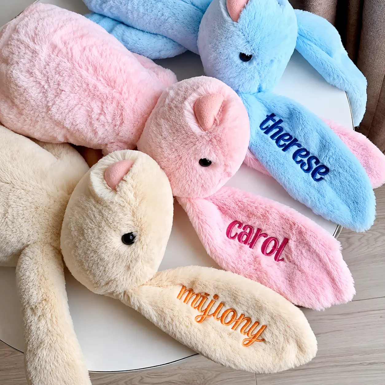 Custom Jellycat Bunny Plush with Embroidered Name on Ear, Personalized Stuffed Animal Gift for Kids, Easter and Birthdays