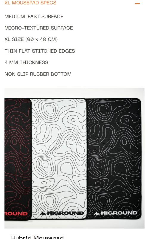 Higround Hybrid Mousepad XL (90 x 40 cm) - SNOWSTONE