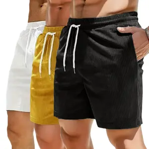 LIFE KEEPS MOVING Men’s Essential Modern Corduroy Shorts, Pack of 3 — featuring a refined ribbed texture and versatile cut design, easy to pair for casual and smart‑casual occasions and comfortable all day long.