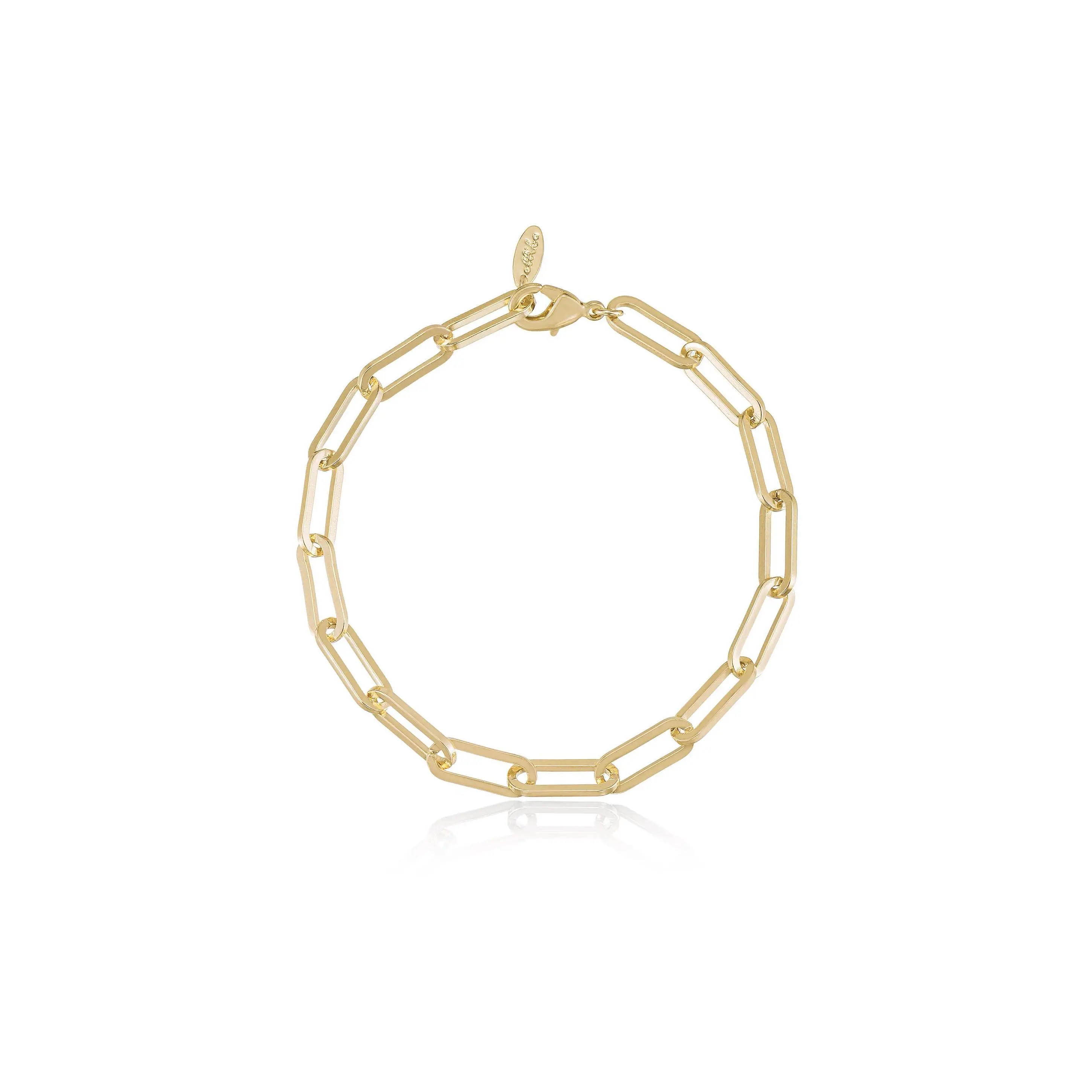 Ettika Interlinked Chain Anklet, Elegant Design, Adjustable Fit, Gold Finish, Simple Style