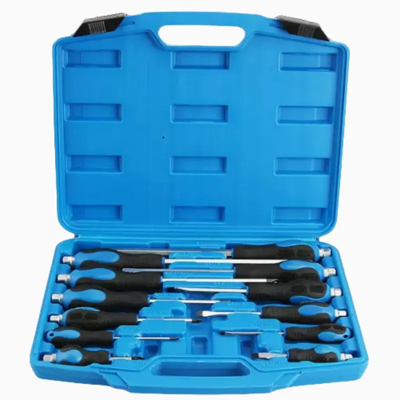 Magnetic Screwdriver Set 12 PCS with Black tips, 6 Phillips and 6 Flat Head Screwdrivers, with Go-Thru Steel Blades, High Torque for Fastening and Loosening (Black Tip_Matt Blade) summervibes